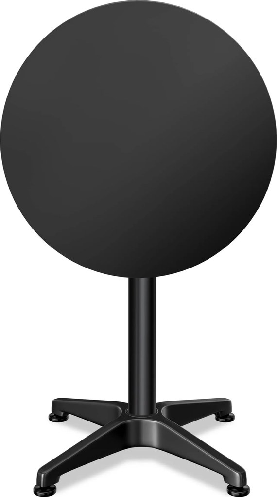 Mesa alta dobrável em alumínio com altura ajustável (70 cm / 115 cm) e Ø60 cm Preto