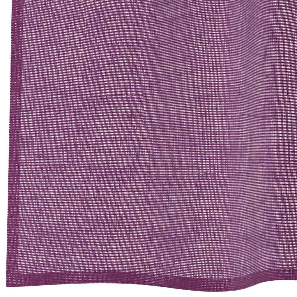 Cortinas de voile com ilhós 2 pcs roxo 140x140 cm
