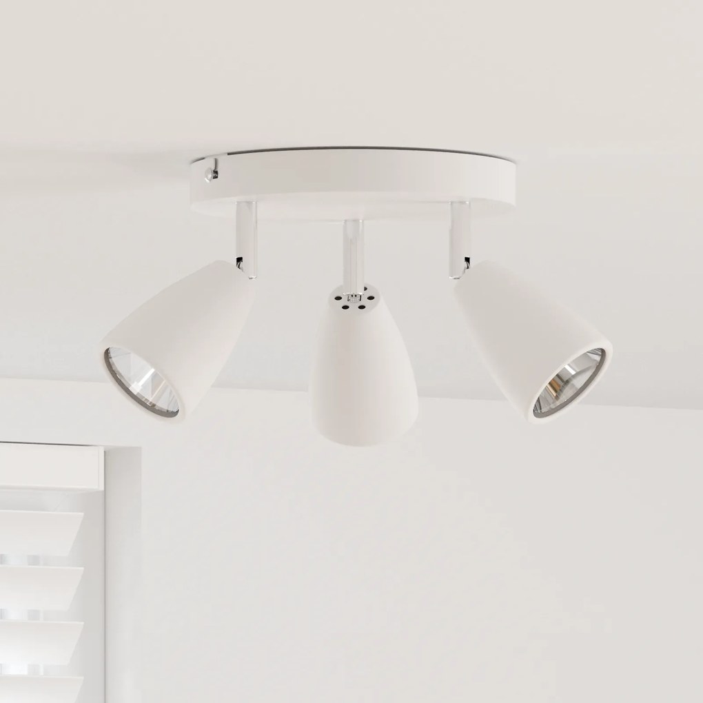 vidaXL Foco de Teto 3 Vias Ajustável Branco GU10