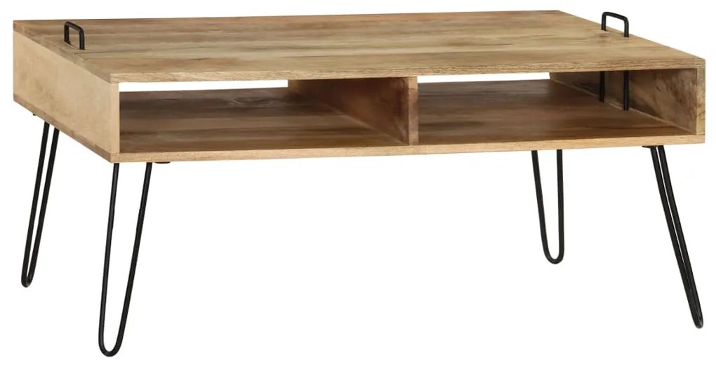 Mesa de centro em madeira de mangueira maciça 100x60x45 cm