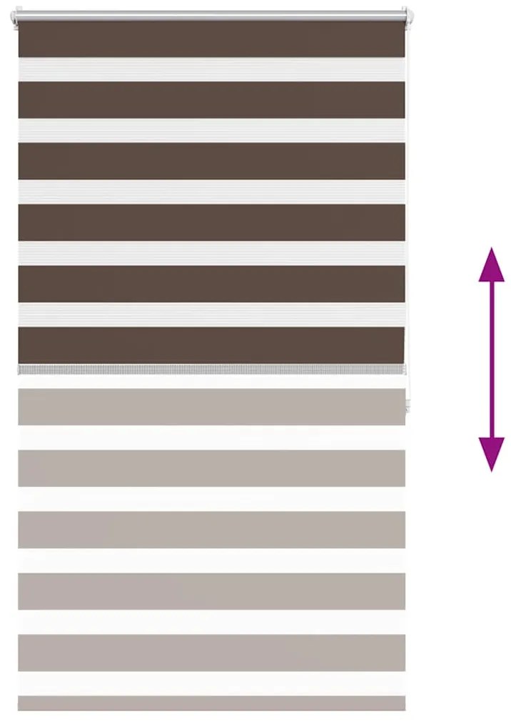 Estore de rolo 80 x 175 cm, linhas de zebra / Café