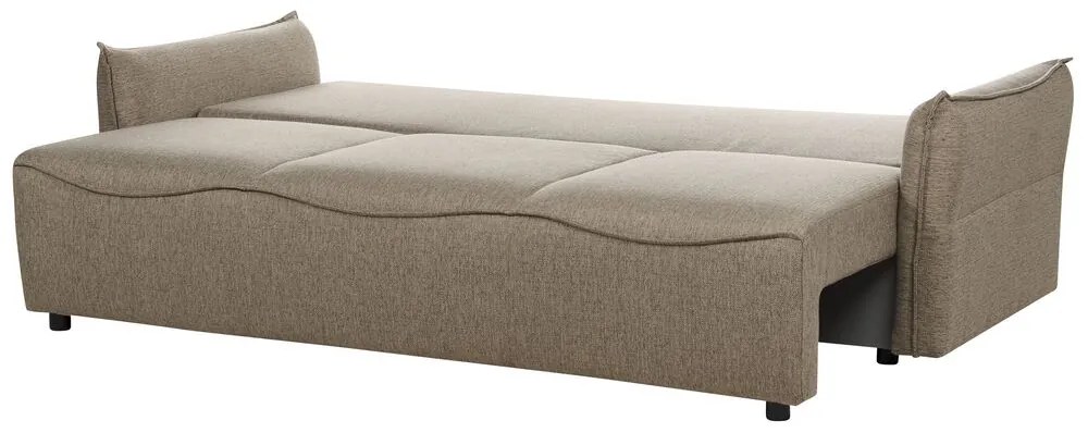 Sofá-cama 3 lugares com arrumação em tecido castanho KRAMA Beliani