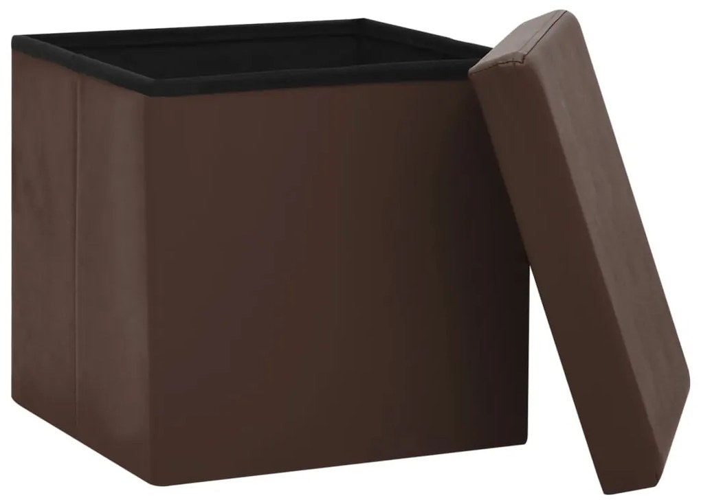 Banco de arrumação dobrável PVC castanho