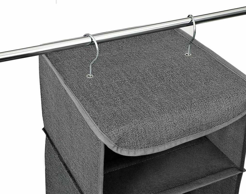 Estante suspensa para arrumação para guarda roupa 30 x 30 x 90 cm cinzento