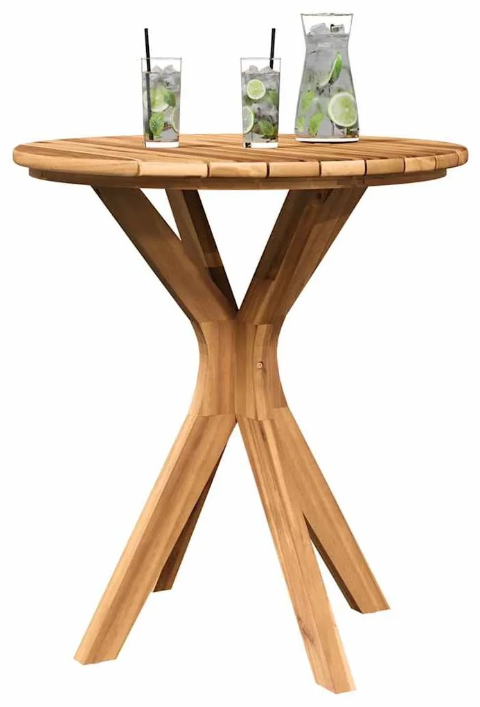 Mesa Bistro de Jardim Ø70x75 cm Madeira Sólida de Teca