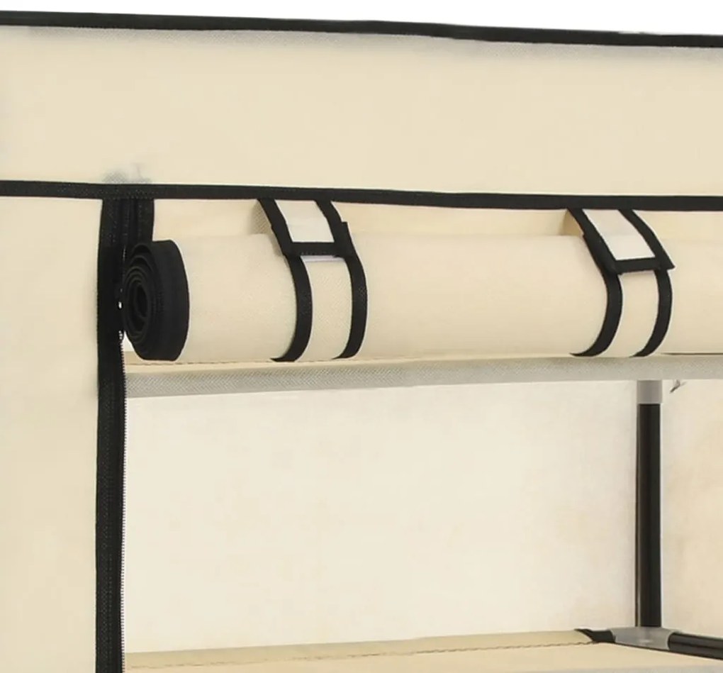 Sapateira com cobertura 58x28x106 cm tecido cor creme