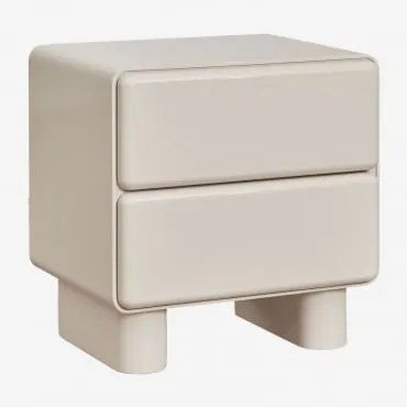 Mesa Lateral Sheila Mdf Com Duas Gavetas Tapioca Bege - Sklum