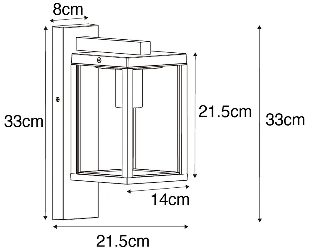 Lanterna de parede inteligente para exterior castanho ferrugem IP44 incl. WiFi ST64 - Charlois