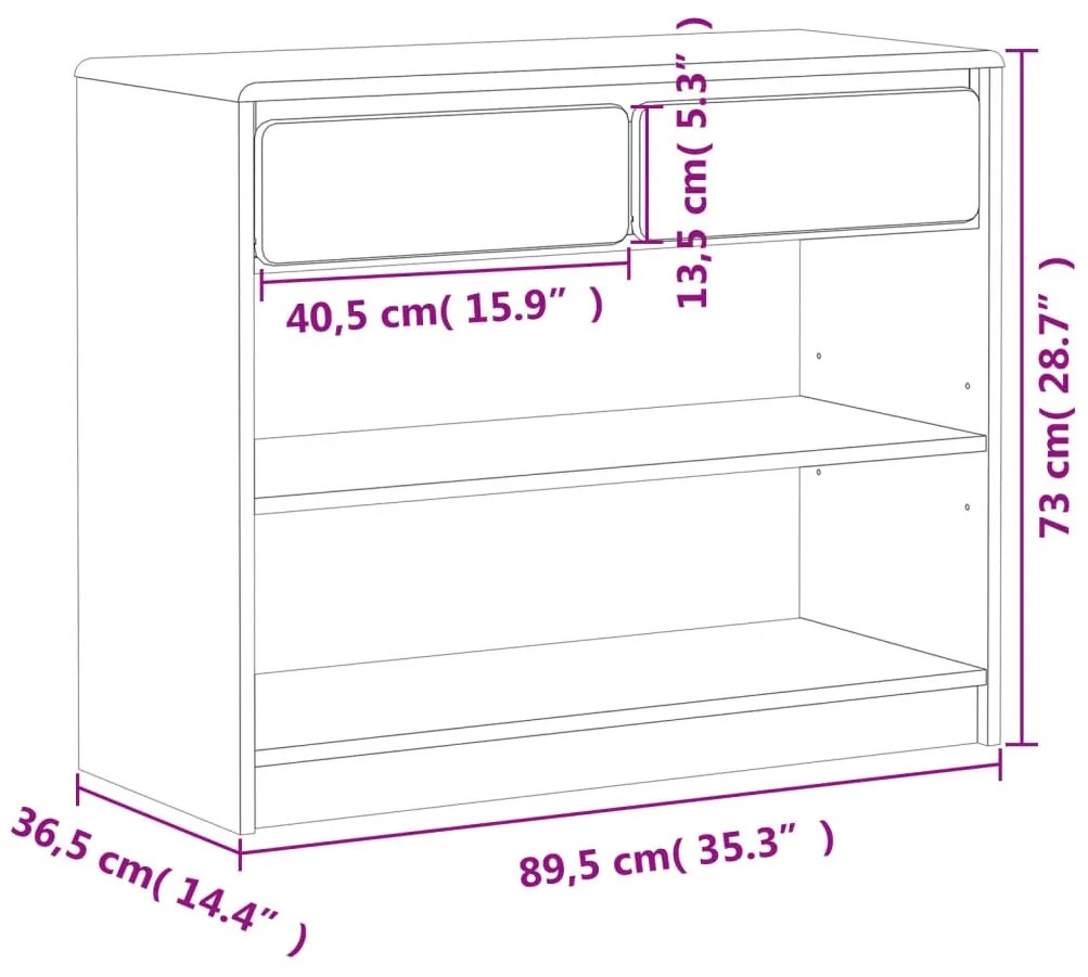Mesa consola SAUDA 89,5x36,5x73 cm pinho maciço cor carvalho