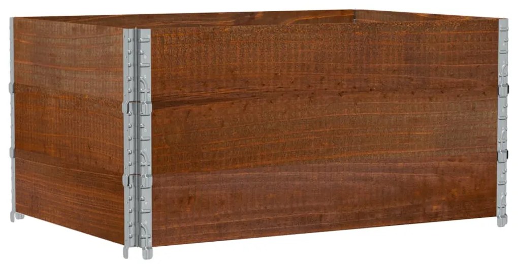 Colares p/ paletes 3 pcs 120x80cm madeira pinho maciça castanho
