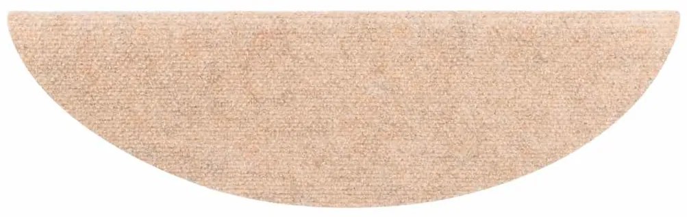 Tapetes escada autoadesivos 10 pcs 56x17x3 cm agulhado creme