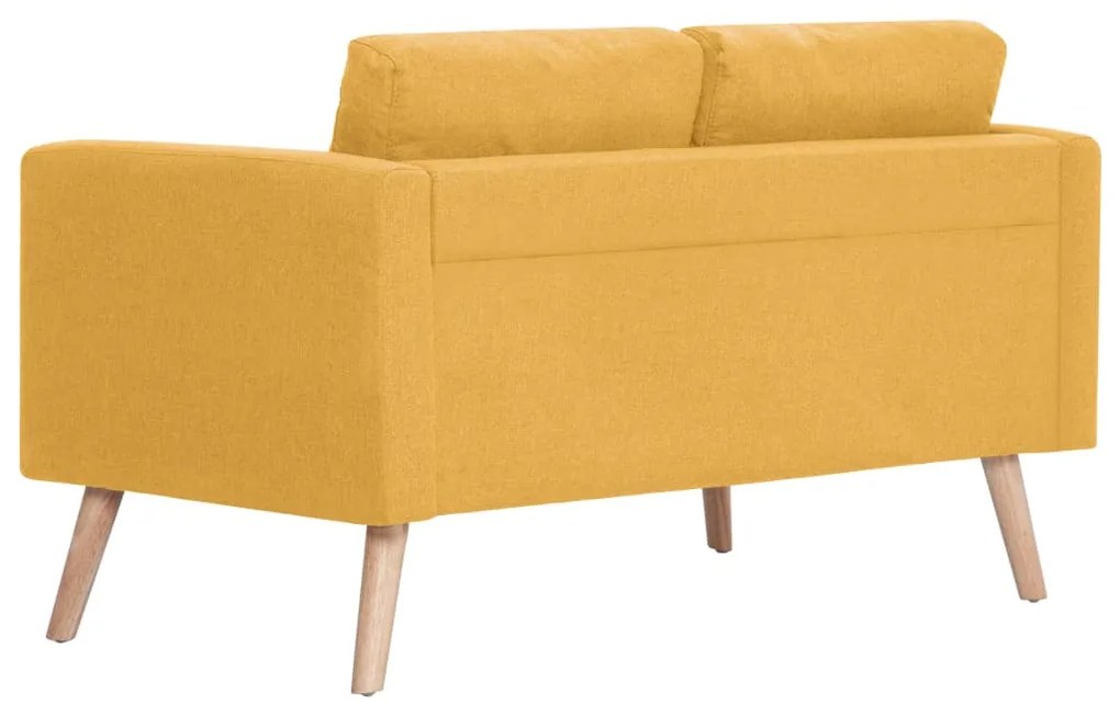2 pcs conjunto de sofás tecido amarelo