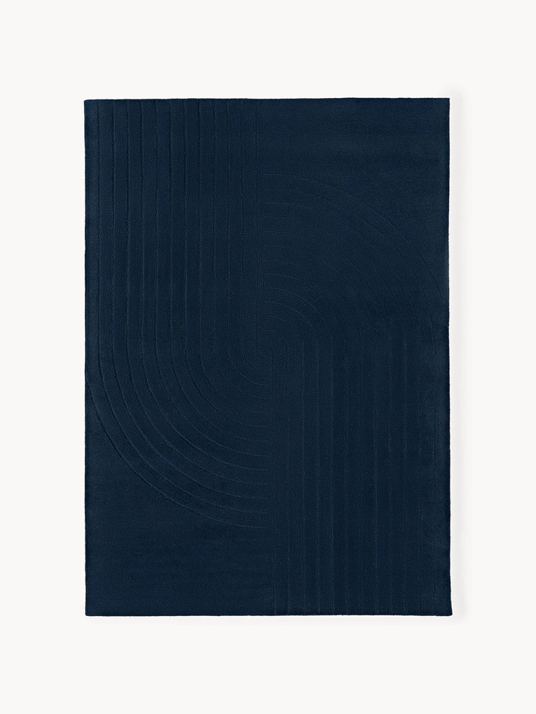 Tapete em lã artesanal com relevo Mason