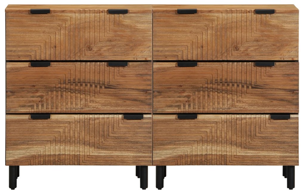 Armários 2 pcs Castanho 60x33x75 cm Madeira Maciça de Acácia