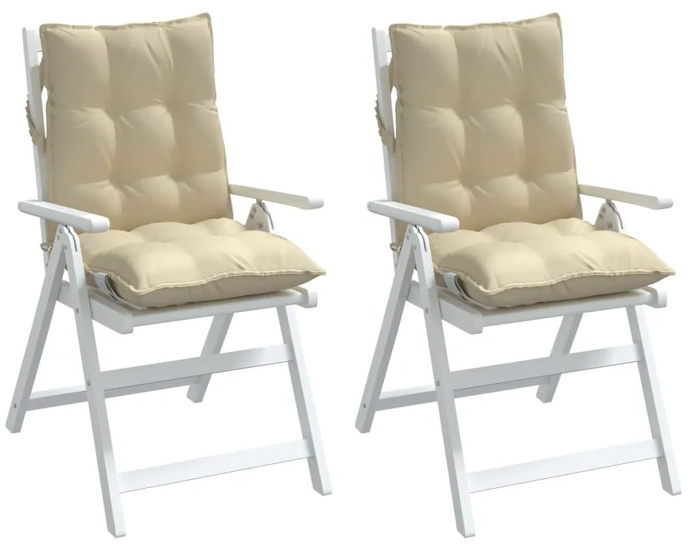 Almofadões cadeira encosto baixo 2 pcs tecido oxford bege