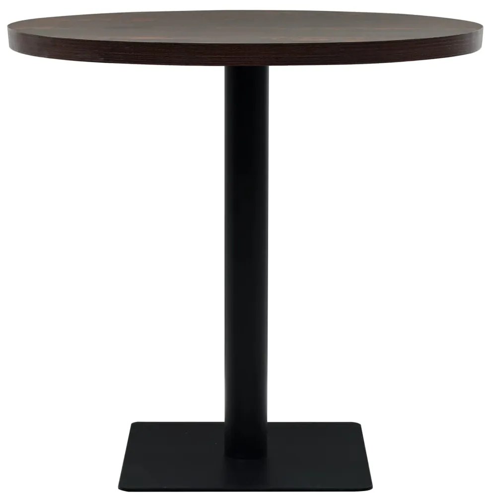 Mesa bistrô em MDF e aço redonda 80x75 cm cinzento escuro