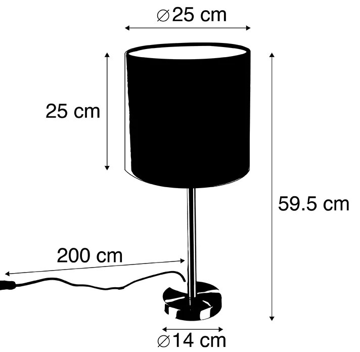 Candeeiro de mesa em aço com cúpula verde 25 cm - Simplo Moderno