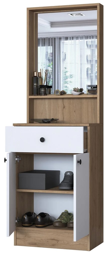 Cabide P6 – Nogueira/Branco – 60x182,8x35,5 cm
