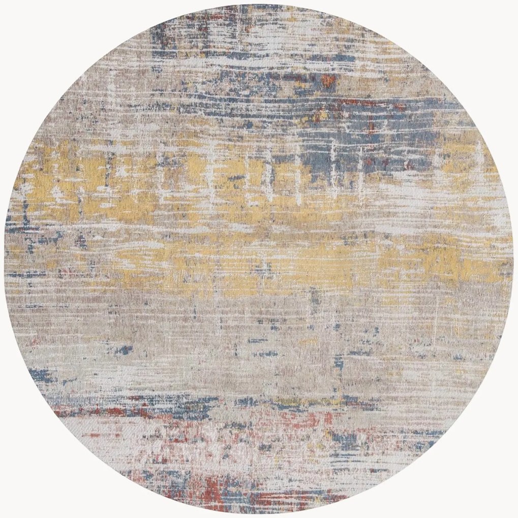 Tapete redondo lavável em jacquard para interior e exterior Streaks