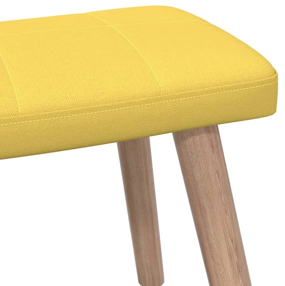 Cadeira de descanso com banco tecido amarelo mostarda