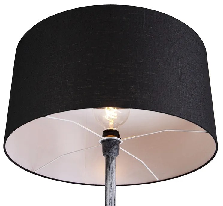 Candeeiro de pé Cinzento com Abajur Preto 50 cm - Simplo Country / Rústico,Moderno