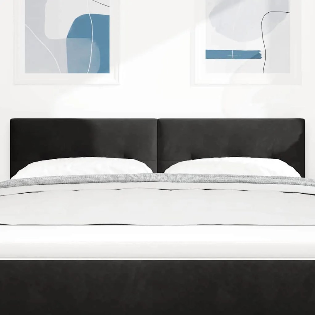 Cabeceira LED Estofada Preta 72 cm Veludo