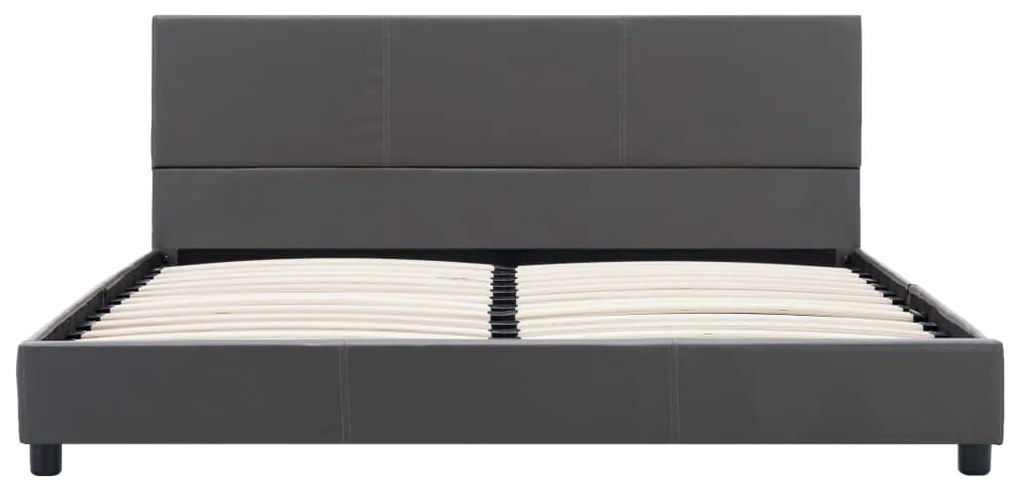 Estrutura de cama 120x200 cm couro artificial cinzento