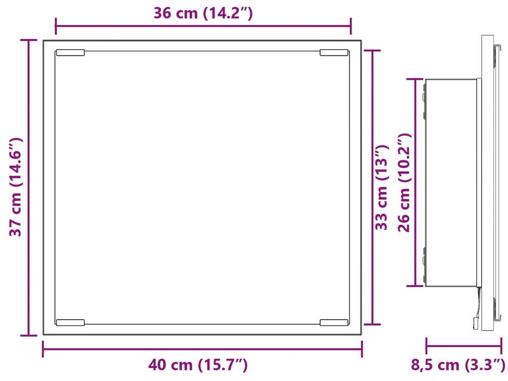 Espelho de Casa de Banho LED Cinza Sonoma 40x8.5x37 cm Madeira de Enge