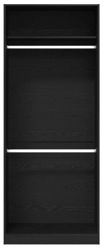 Guarda-Roupa Preto de Carvalho - 80 x 50 x 200 cm, Feito de Madeira de