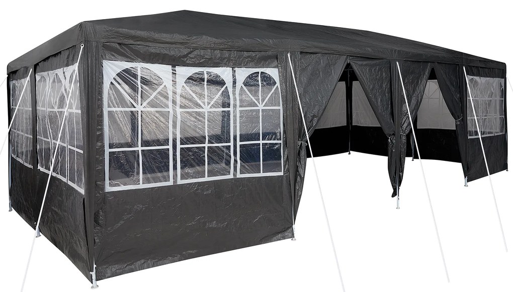 Tenda de Festa com 12 Laterais Antracite 8x4 m PE