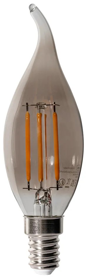 Set van 5 E14 dimbare LED lampen BXS35 smoke 4W 300 lm 2200K
