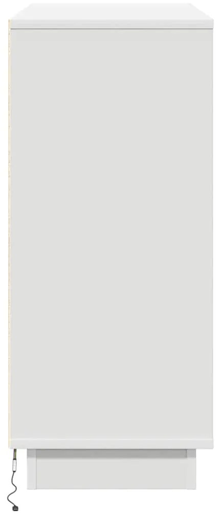 Sideboard com LED Branco 90x32x75 cm em Madeira Compensada