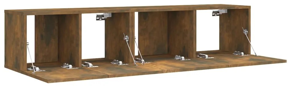 Conjunto móveis de TV 2pcs madeira processada carvalho fumado