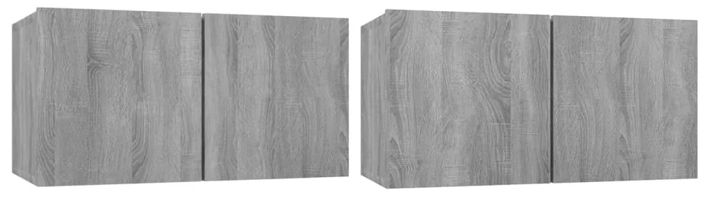 Conjunto móveis de TV 4 pcs madeira processada sonoma cinza