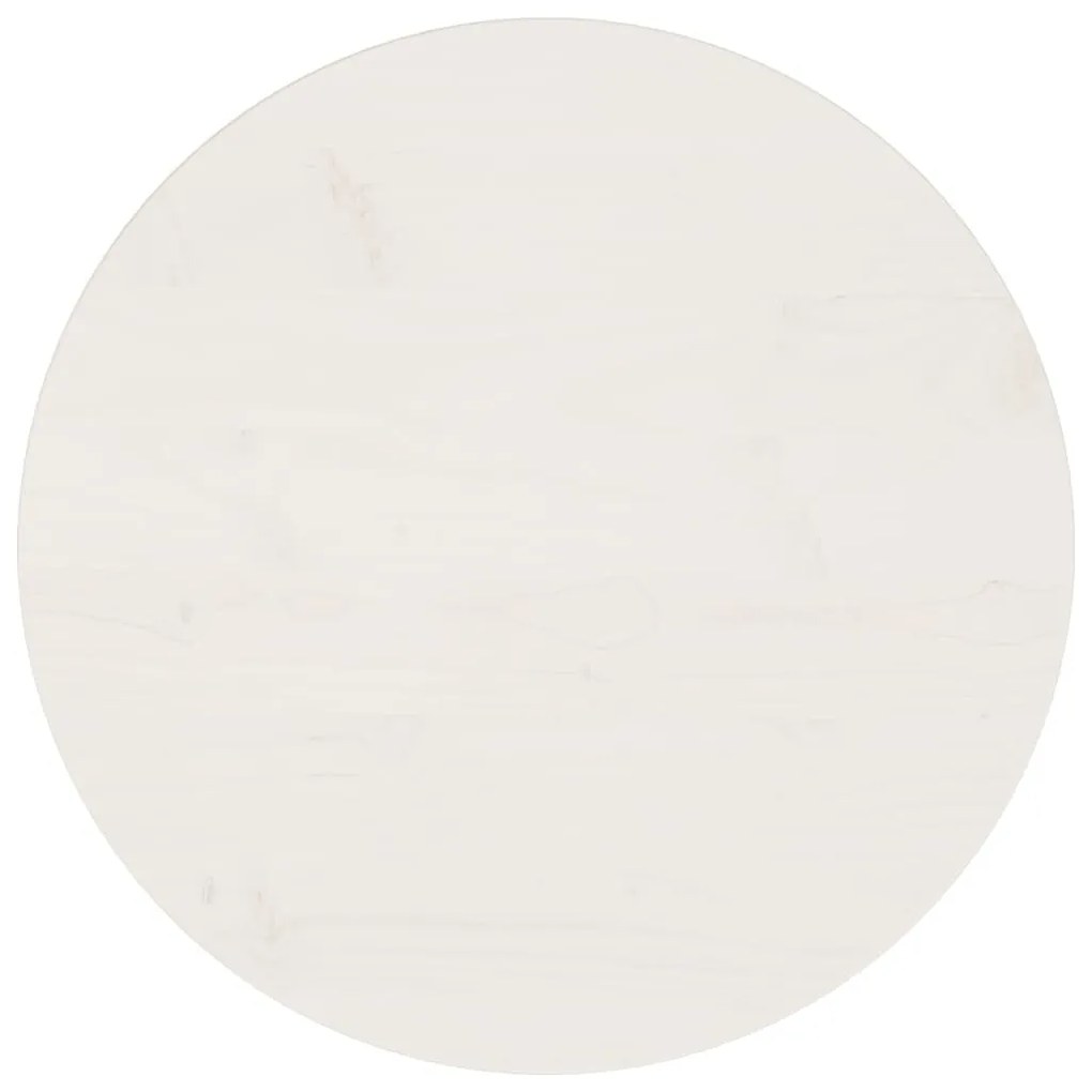 vidaXL Tampo de mesa pinho maciço Ø50x2,5 cm branco