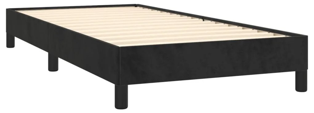 Estrutura de cama sem colchão 100x200 cm veludo preto