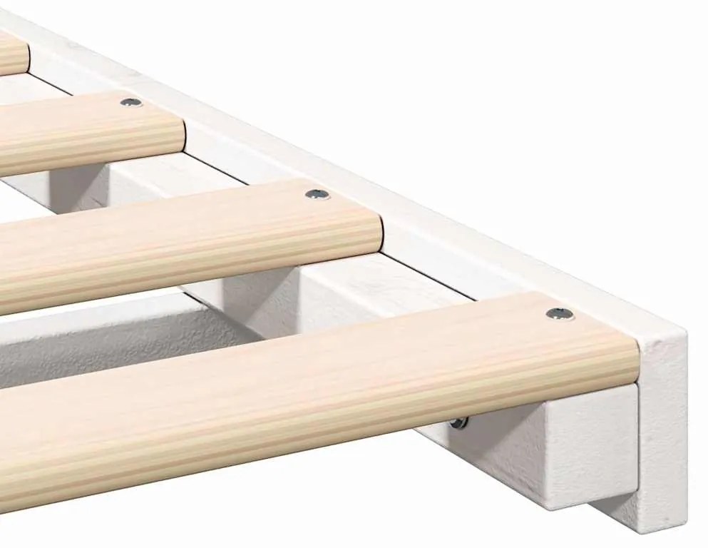 Estrutura de cama de chão Branco 140 x 220 cm