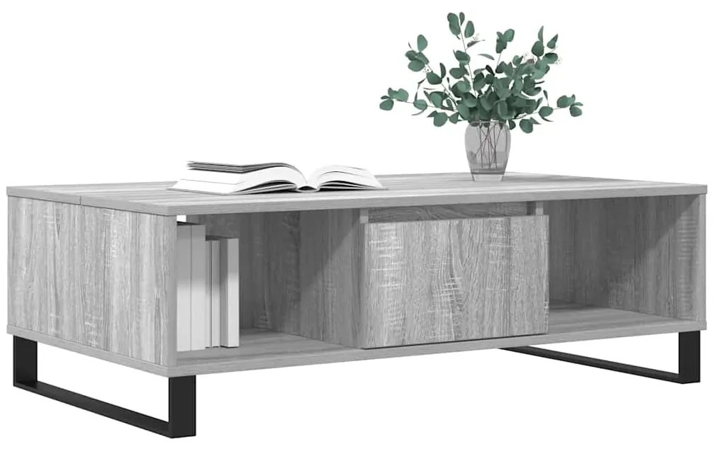 Mesa de centro 104x60x35 cm derivados madeira cinzento sonoma