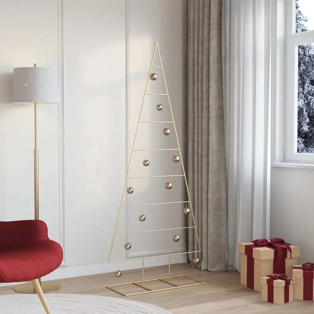 vidaXL Árvore de Natal de metal Ouro 180 cm Aço com Revestimento em Pó