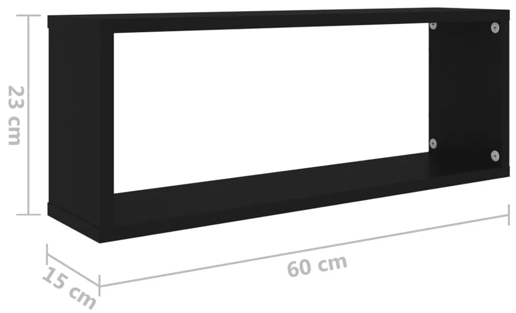 Prateleiras parede forma de cubo 6 pcs derivados madeira preto