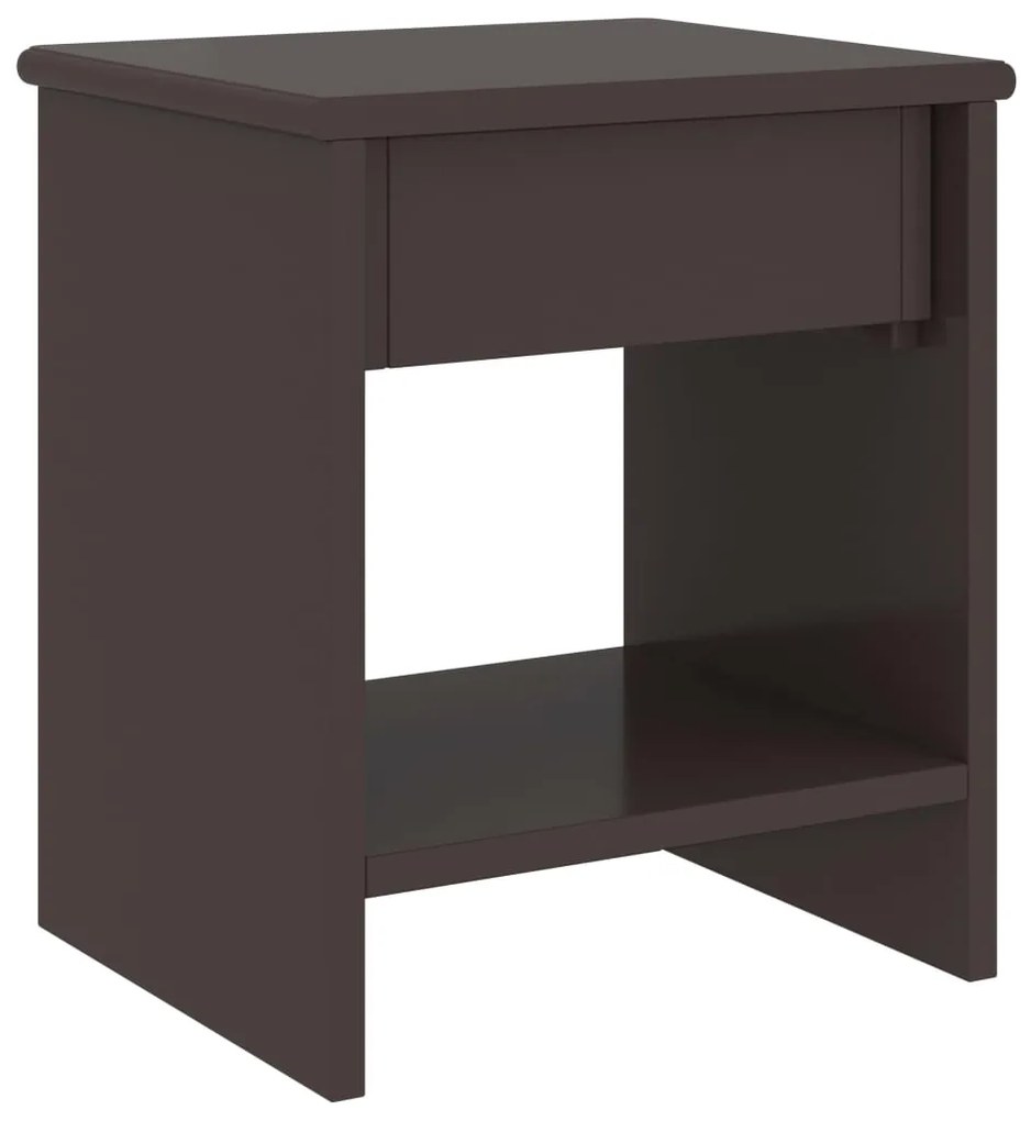 Mesa de cabeceira 35x30x40 cm pinho maciço castanho-escuro