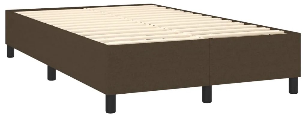 Cama com molas/colchão 120x200 cm tecido castanho-escuro