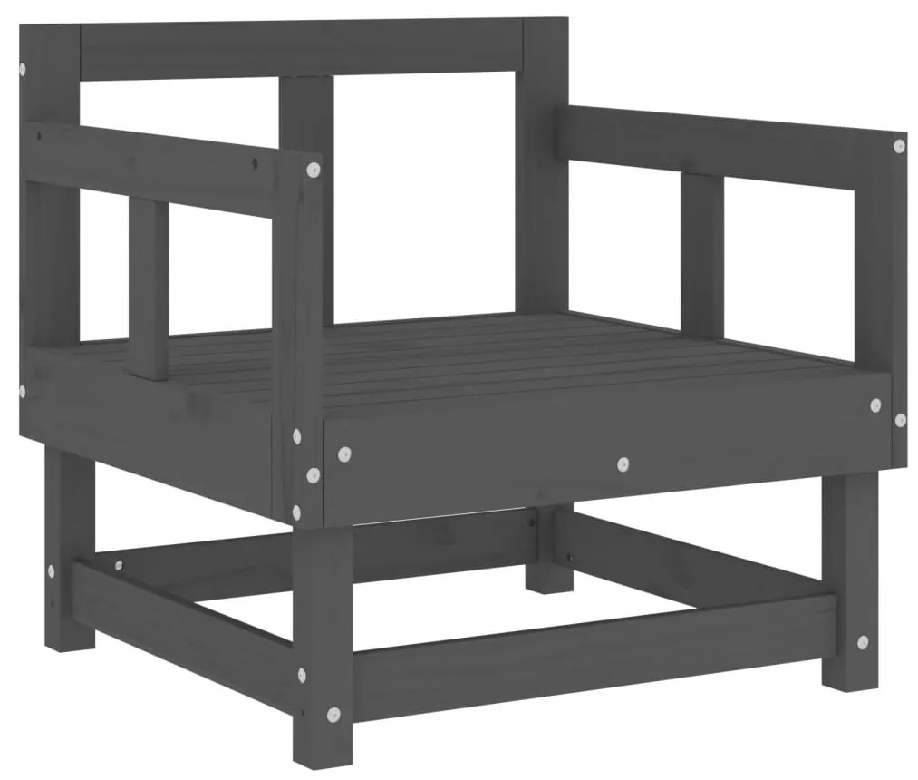 Cadeiras de jardim c/ almofadões 2 pcs pinho maciço cinzento