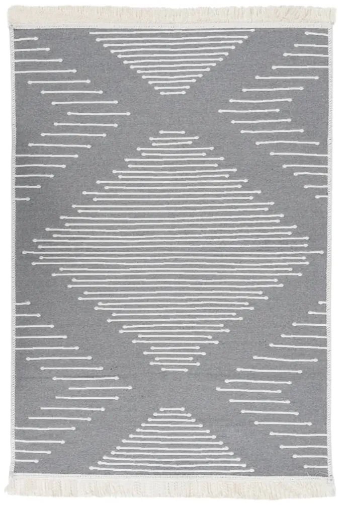 340133 vidaXL Tapete 160x230 cm algodão cinzento-escuro