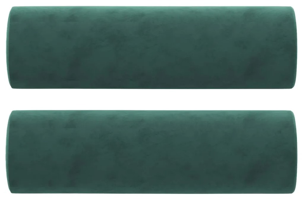 Sofá 2 lug. c/ almofadas decorativas 120 cm veludo verde-escuro