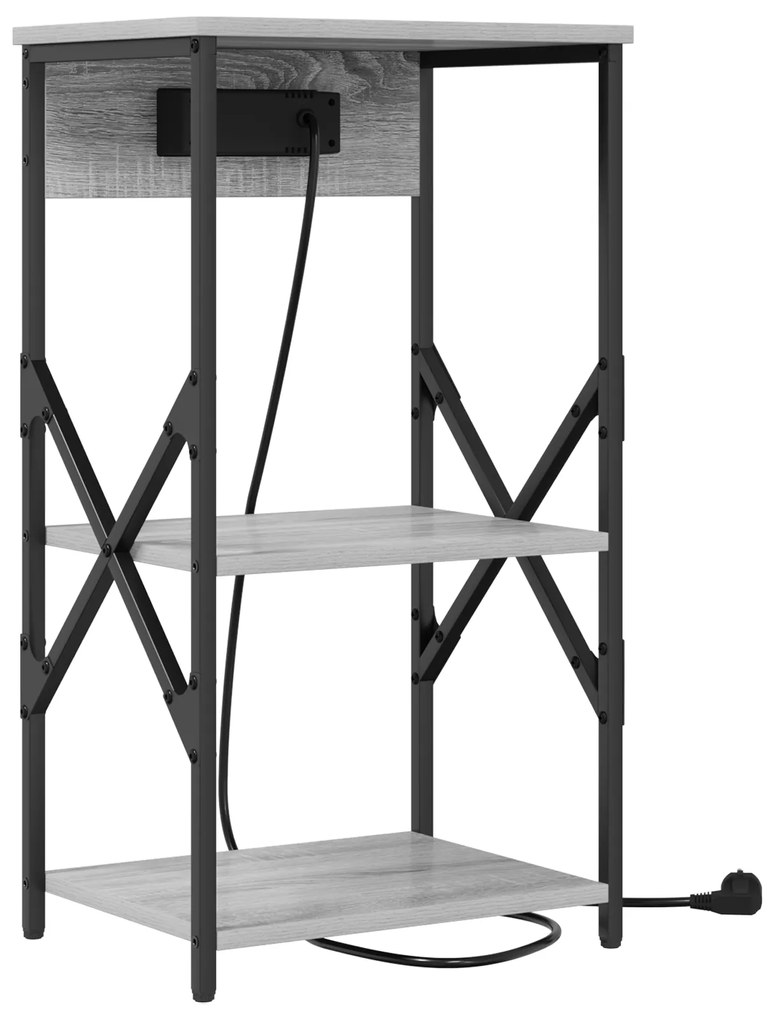 Armário de Cabeceira Sonoma cinzento 41 x 31 x 76 cm