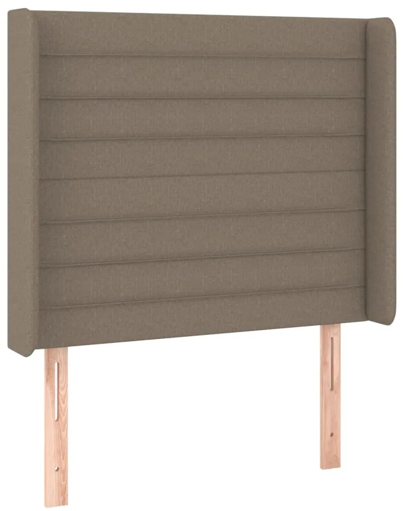 Cama box spring + colchão/LED 90x200cm tecido cinza-acastanhado