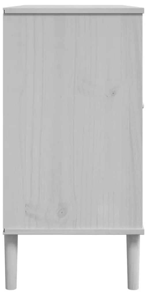 Aparador SENJA aspeto de vime 112x40x80 cm pinho maciço branco
