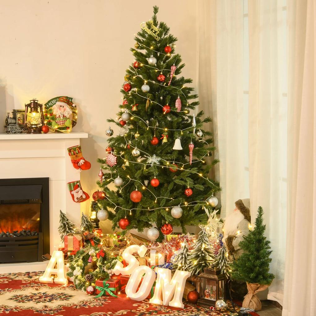 HOMCOM Árvore de Natal artificial de 1,5 m de base dobrável para decoração de natal verde