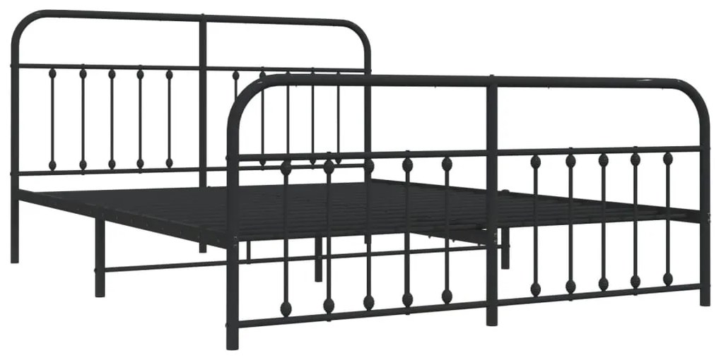 Estrutura de cama sem colchão com pés 180x200 cm preto